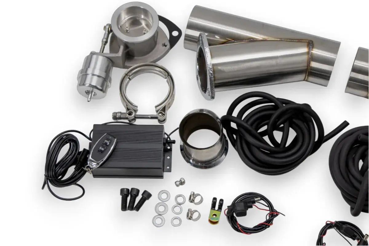 Granatelli Dual 2.5" Vacuum/Pressure-Controlled Exhaust Cutout Kit, Stainless Steel Weld-In – 309625K