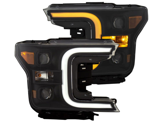 Anzo Ford F-150 18-19 Led Projector Plank Style Switchback H.L. Black Amber