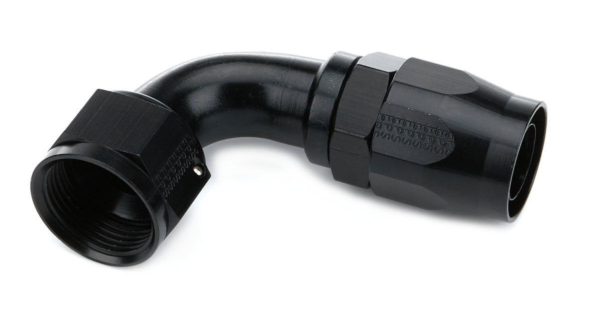 #16 x 90 Power Flow Hose End Black - 109016BL