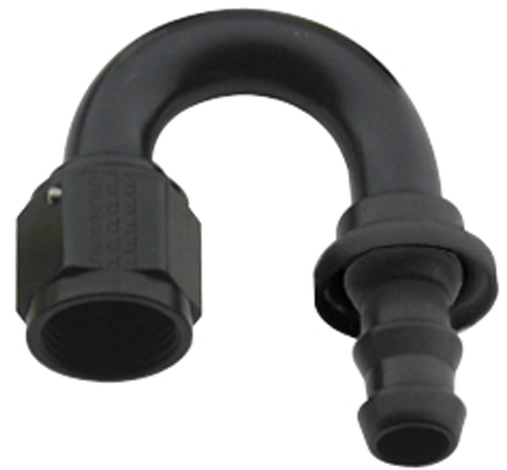 Hose Fitting #10 180 Deg Push Lock Black - 218010BL