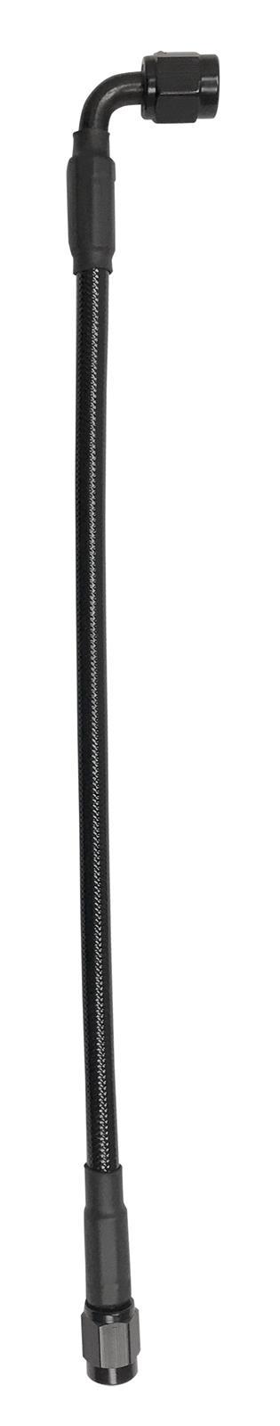 3an PTFE Black Cover Hose 10in Str- 90-Deg - 322010BL