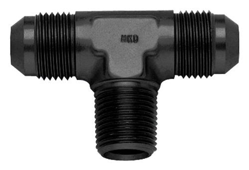 10an to 1/2 MPT On-Run Tee Fitting Black - 482610BL
