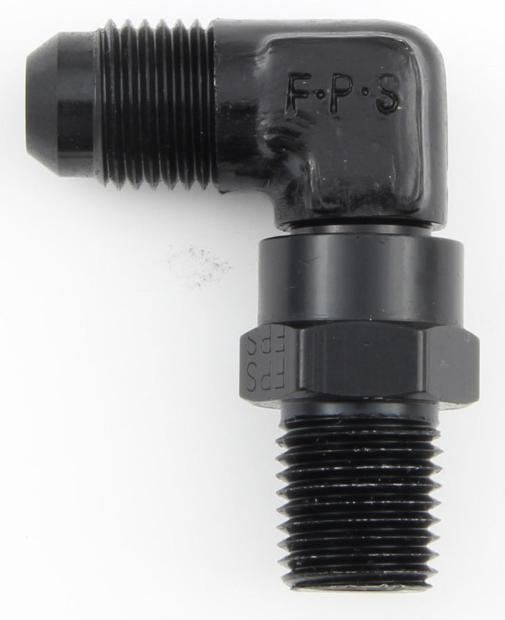 #8 x 3/8 MPT 90 Deg Swivel Adapter Black - 499108BL
