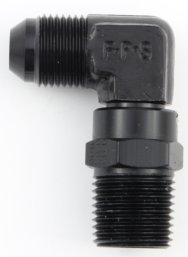 #8 x 1/2 MPT 90 Deg Swivel Adapter Black - 499188BL