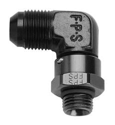 #12 x 7/8-14 (10)90 Degr Swivel Fitting Black - 499213BL