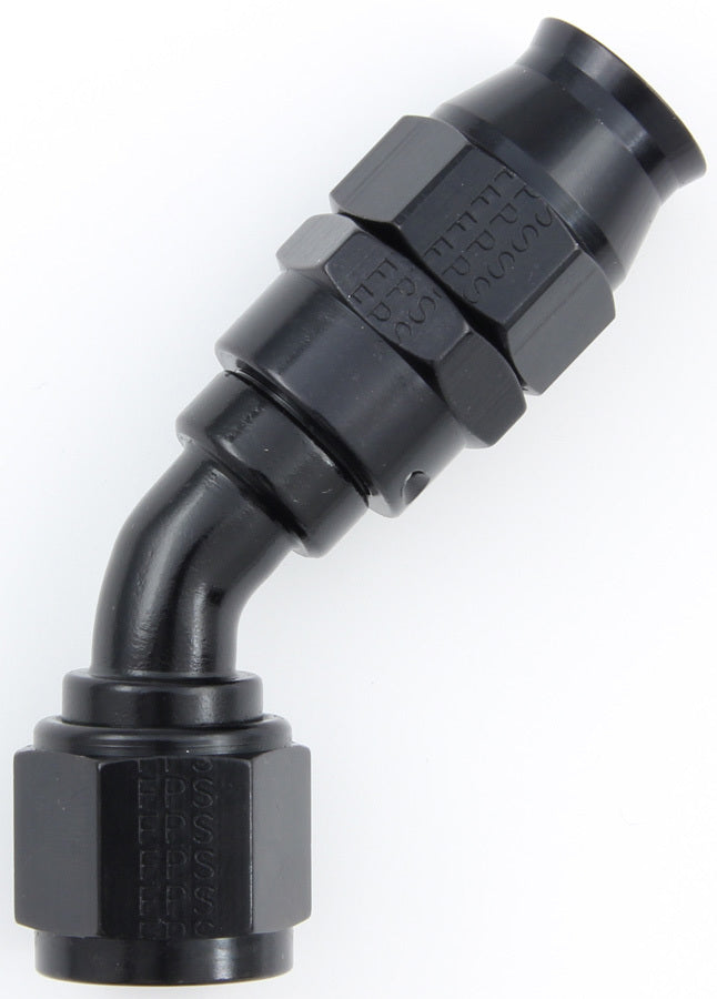 Hose Fitting #6 45 Deg PTFE Black - 684506BL