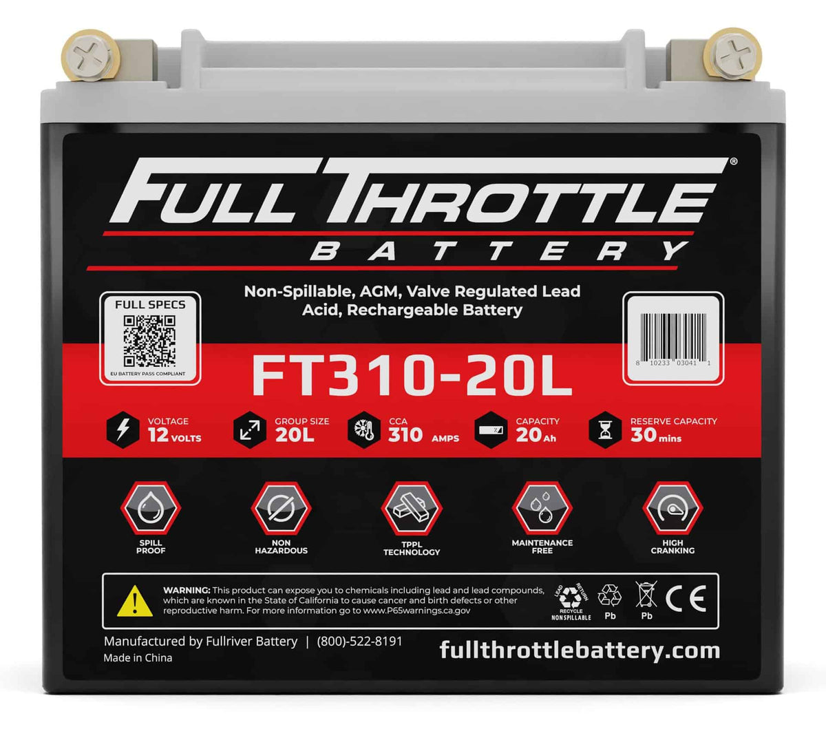 MeLe Design Full Throttle FT310-20L AGM Battery