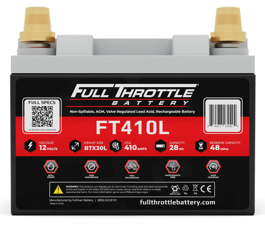 MeLe Design Full Throttle FT410L AGM Battery With Terminals