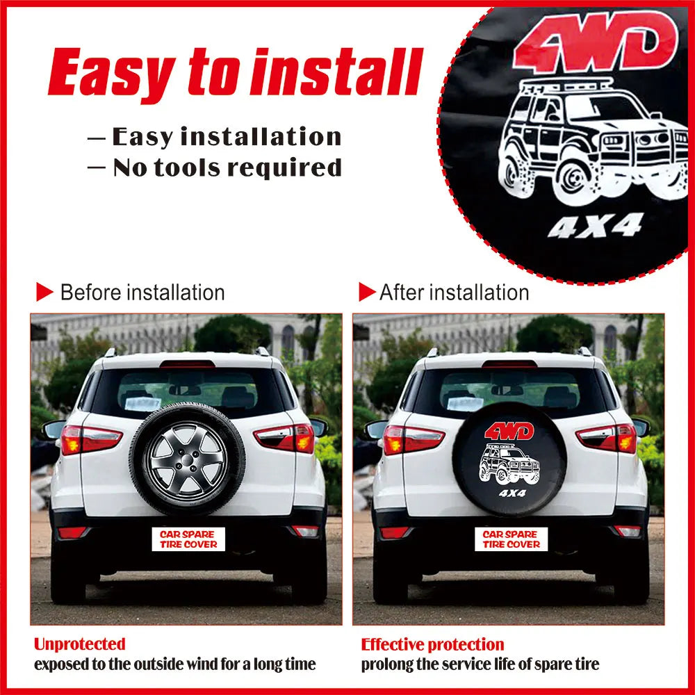 Auto Car Spare Wheel Cover | PVC Tire Protector for 14 15 16 Inch SUV