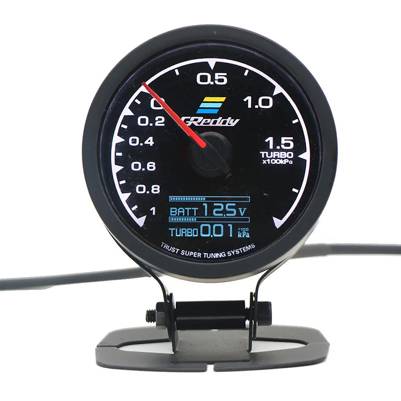Universal 2.5 Inch 62mm 7 Color LCD Gauge | Water Temp Oil Pressure RPM Tachometer with Sensor