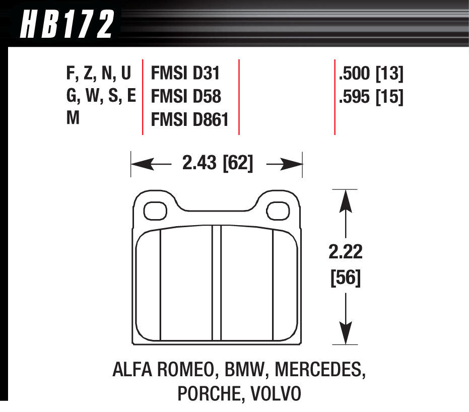 Brake Pads Race Blue - HB172E595