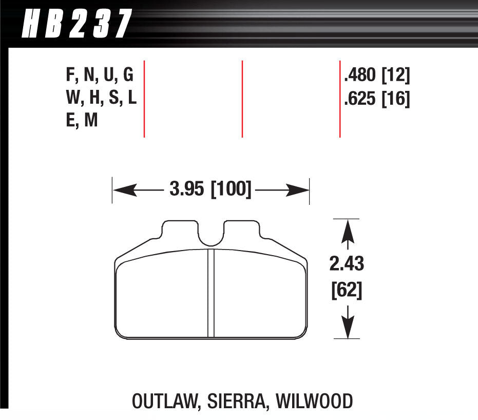 Brake Pads Race DTC30 - HB237W625