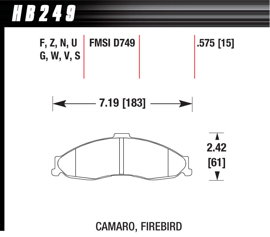 Hps Brake Pads - HB249F575