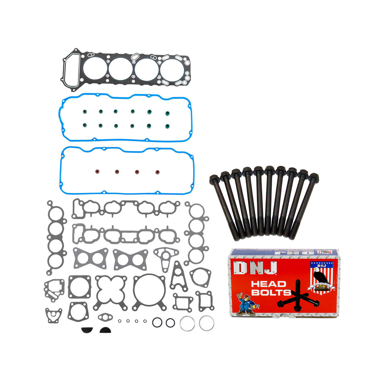 Cylinder Head Gasket Set with Head Bolt Kit for 1989-1995 Nissan 2.4L L4