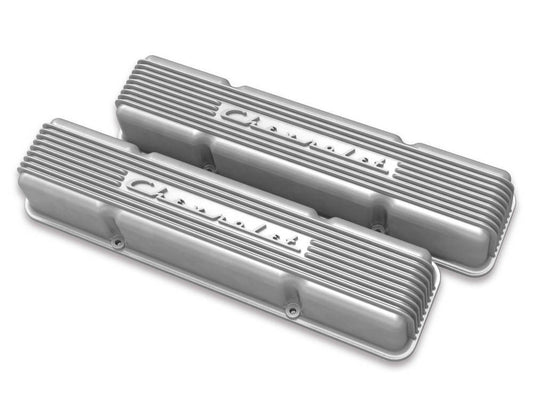 Holley Valve Cover Finned Script SBC - 241106