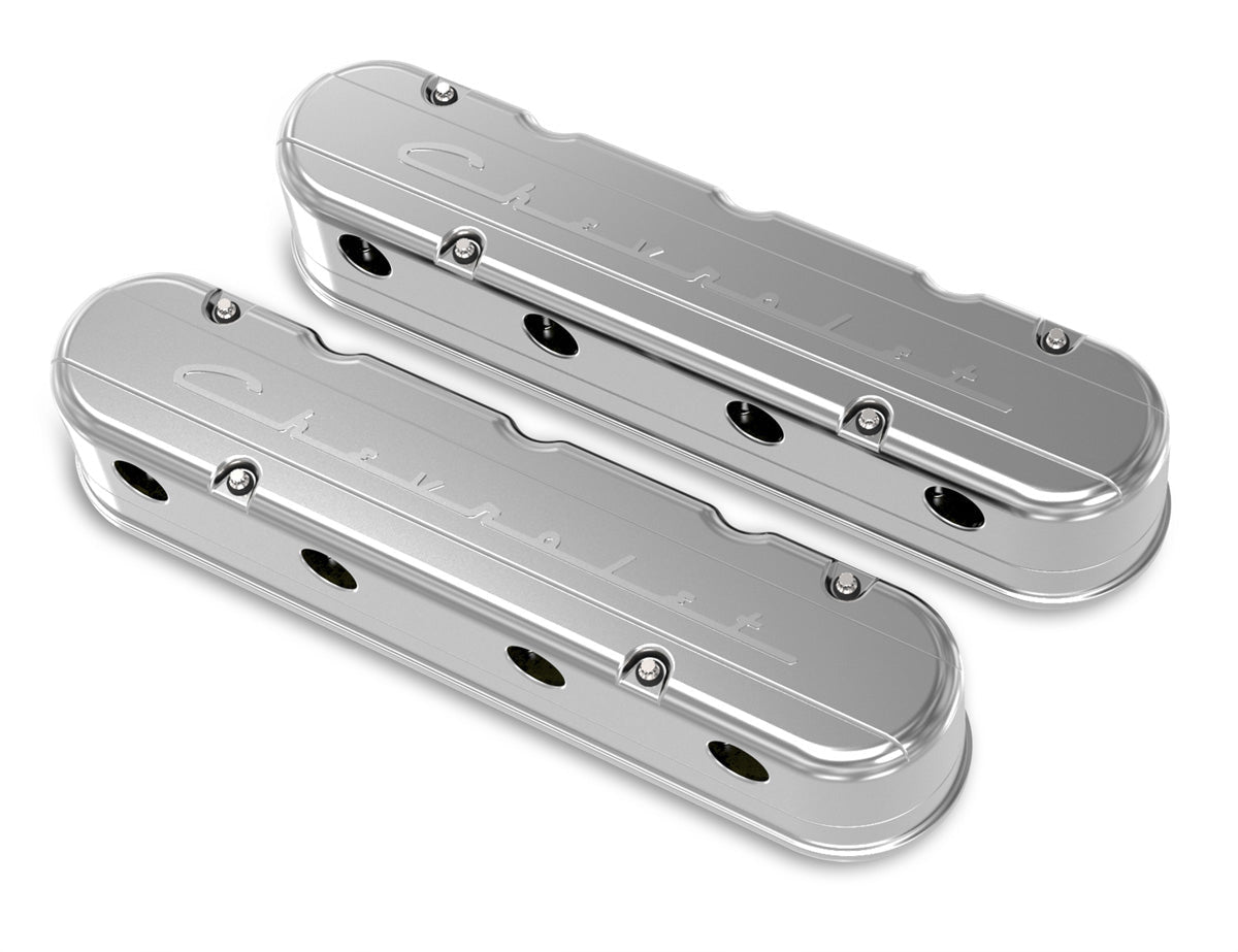 Holley GM LS Valve Cover Set 2-Piece Design Polished - 241176