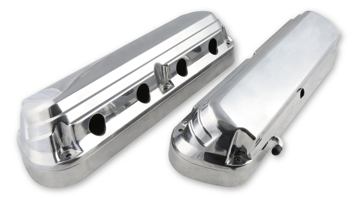 Holley 2-Piece Alm Valve Cover Set GM LS Pol. Finish - 241186