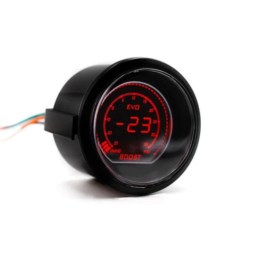 52mm 2 Inch Car Digital Turbo Boost Gauge with Sensor | Blue & Red LCD Display