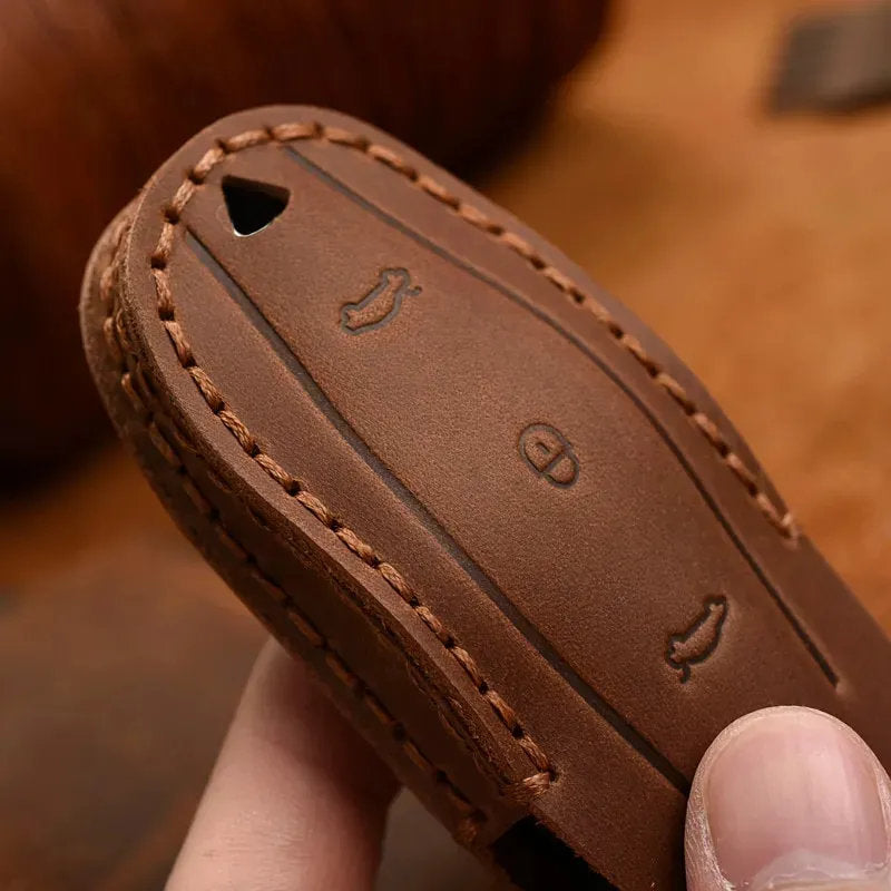 Teskay Handmade Leather Tesla Model S/3/X/Y Key Fob Case Cover