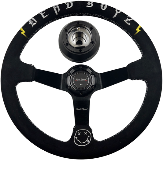 Bull Boost Deadboyz Suede Deep Dish Steering Wheel Short Hub Adapter Kit For 2022+ GR86 Subaru BRZ FRS tC xB xD