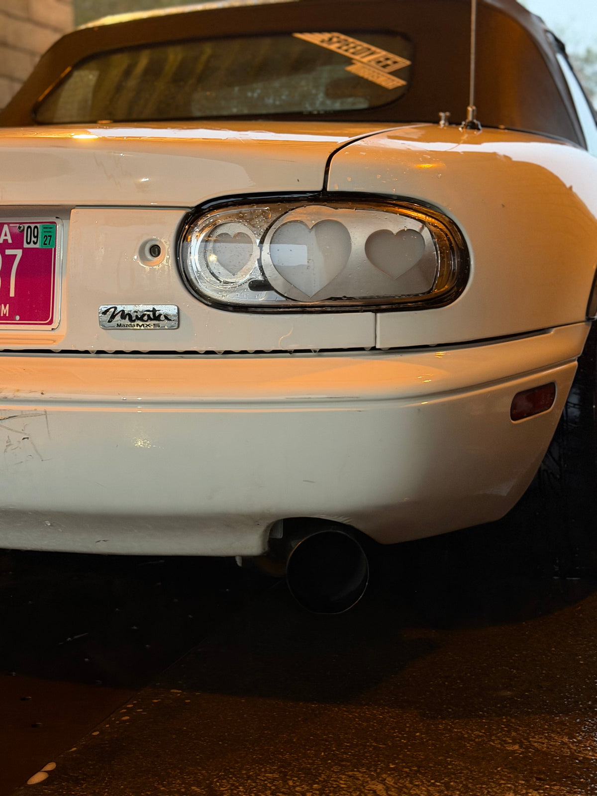 NTXGlow CLEAR Diffused Heart Tail Lights (1990-1997 Na Mazda Miata)