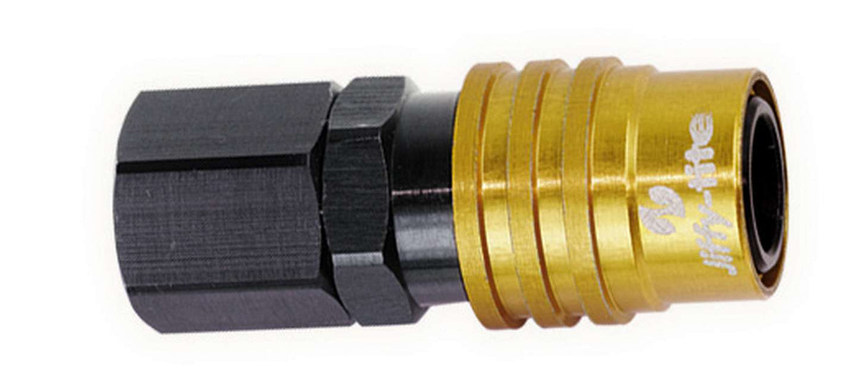 8AN Straight FM Thread Valved Quick Connect BLK - 31308
