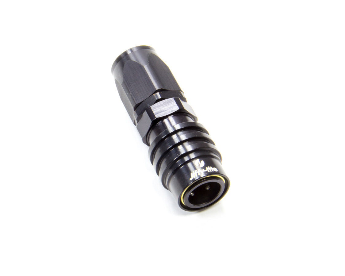 Q/R #8 Str Hose End Black - 31608J