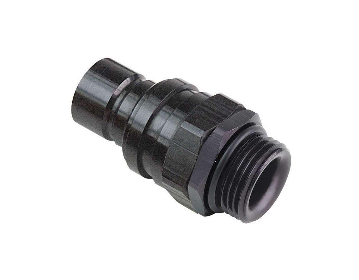 Q/R #8 Male O-Ring Boss Plug Valved Black - 32108