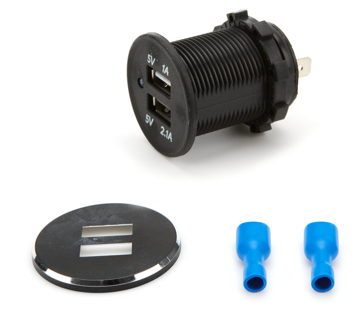 Black Dash Mount Dual Port USB Charger - KICUSB02