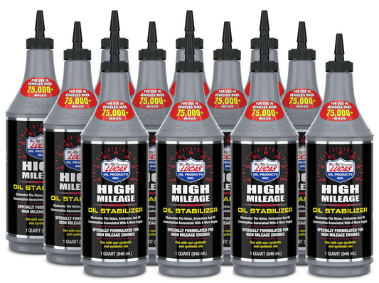 Lucas Oil High Mileage Oil Stabili zer Case 12 x 1 Qt.