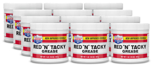 Lucas Oil Red N Tacky Grease Case 12 x 1lb Tubs