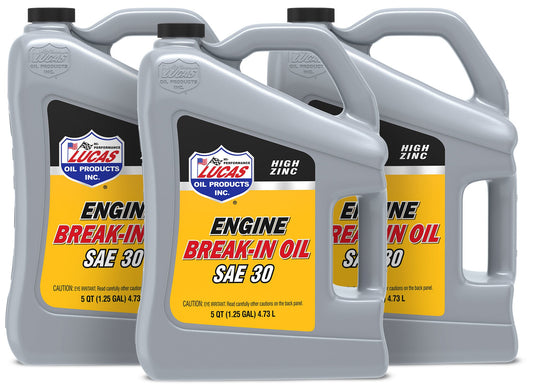 Lucas Oil SAE 30 Break-In Oil Case 3 x 5 Quart Bottle