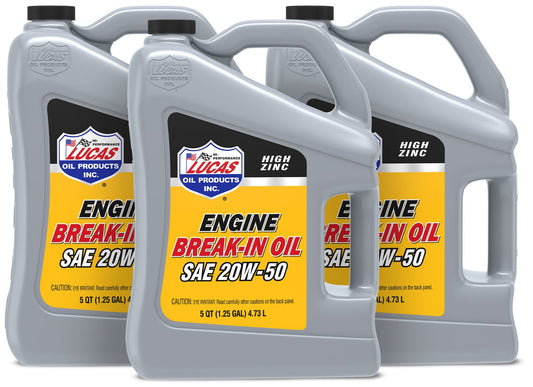 Lucas Oil SAE 20W50 Break-In Oil Case 3 X 5 Quart Bottle