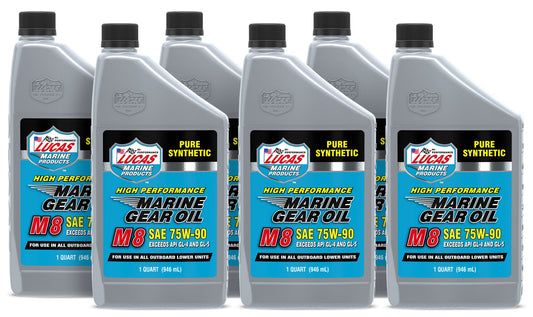Lucas Oil Marine Gear Oil M8 Case 6 x 1 Quart