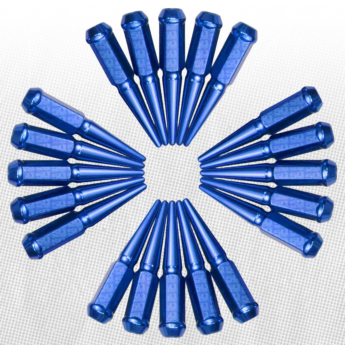 50 Caliber Racing 1/2 Inch Extended Spike Lug Nuts - 60 Degree Taper Seat