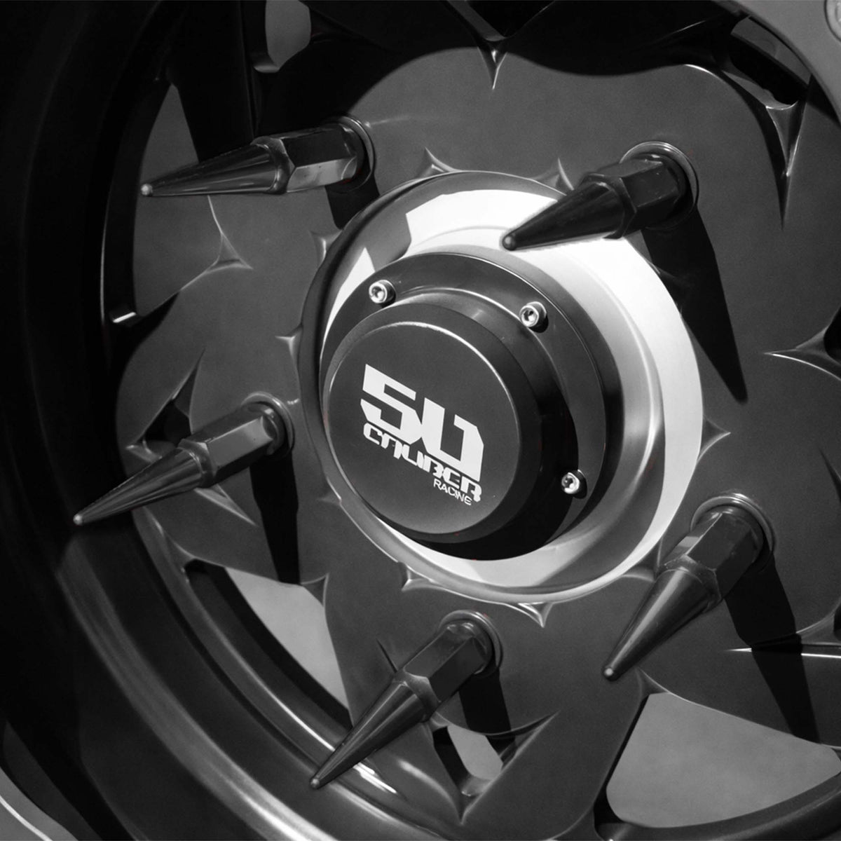 50 Caliber Racing 14x1.5mm Extended Spike Lug Nuts - 60 Degree Taper Seat