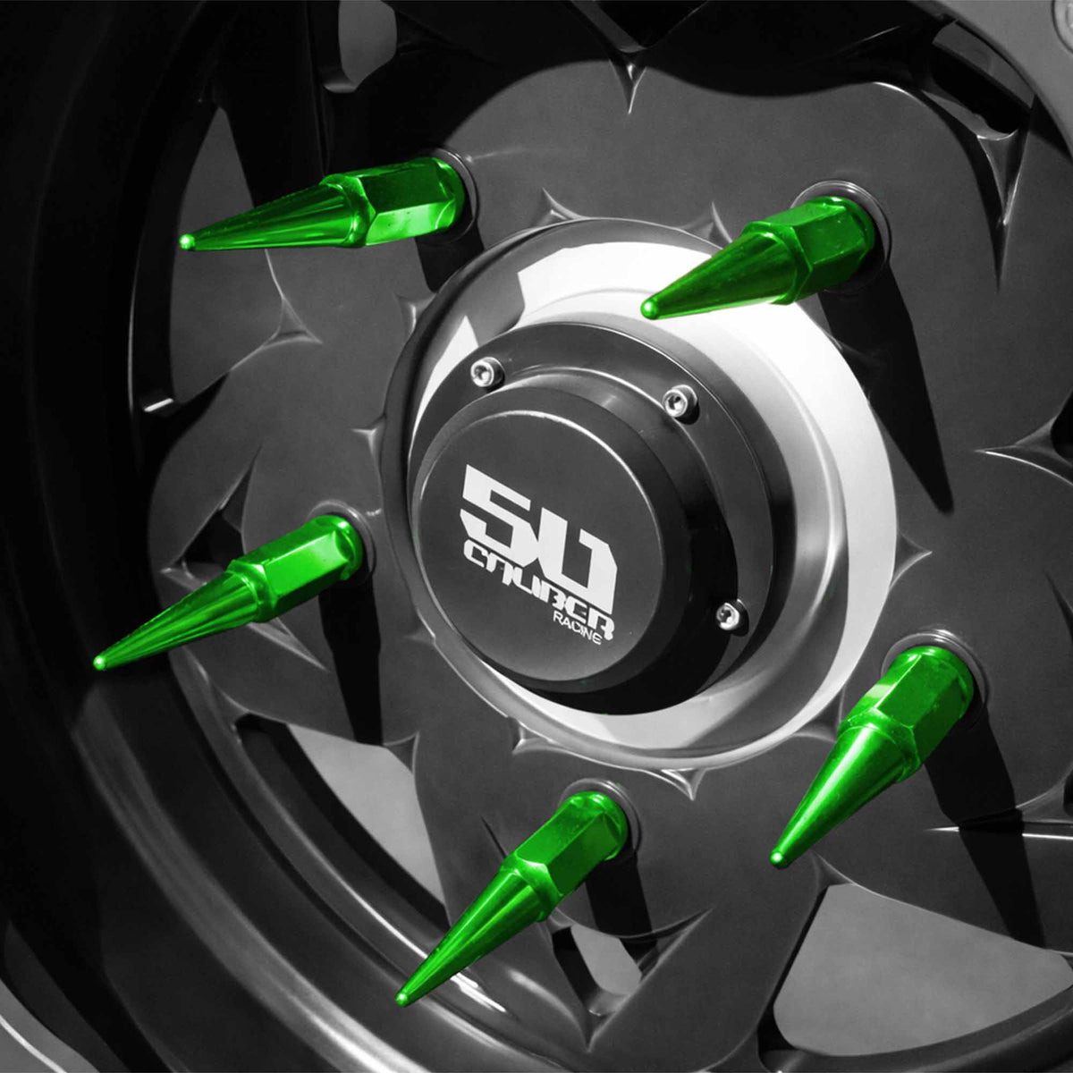 50 Caliber Racing 14x1.5mm Extended Spike Lug Nuts - 60 Degree Taper Seat