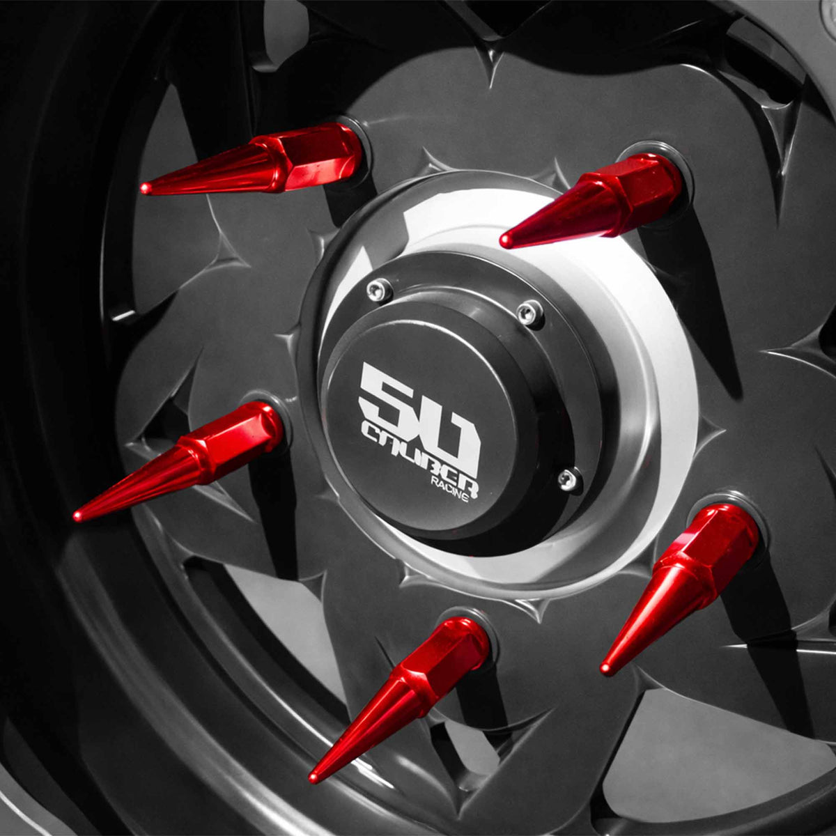 50 Caliber Racing 12x1.5mm Extended Spike Lug Nuts - 60 Degree Taper Seat