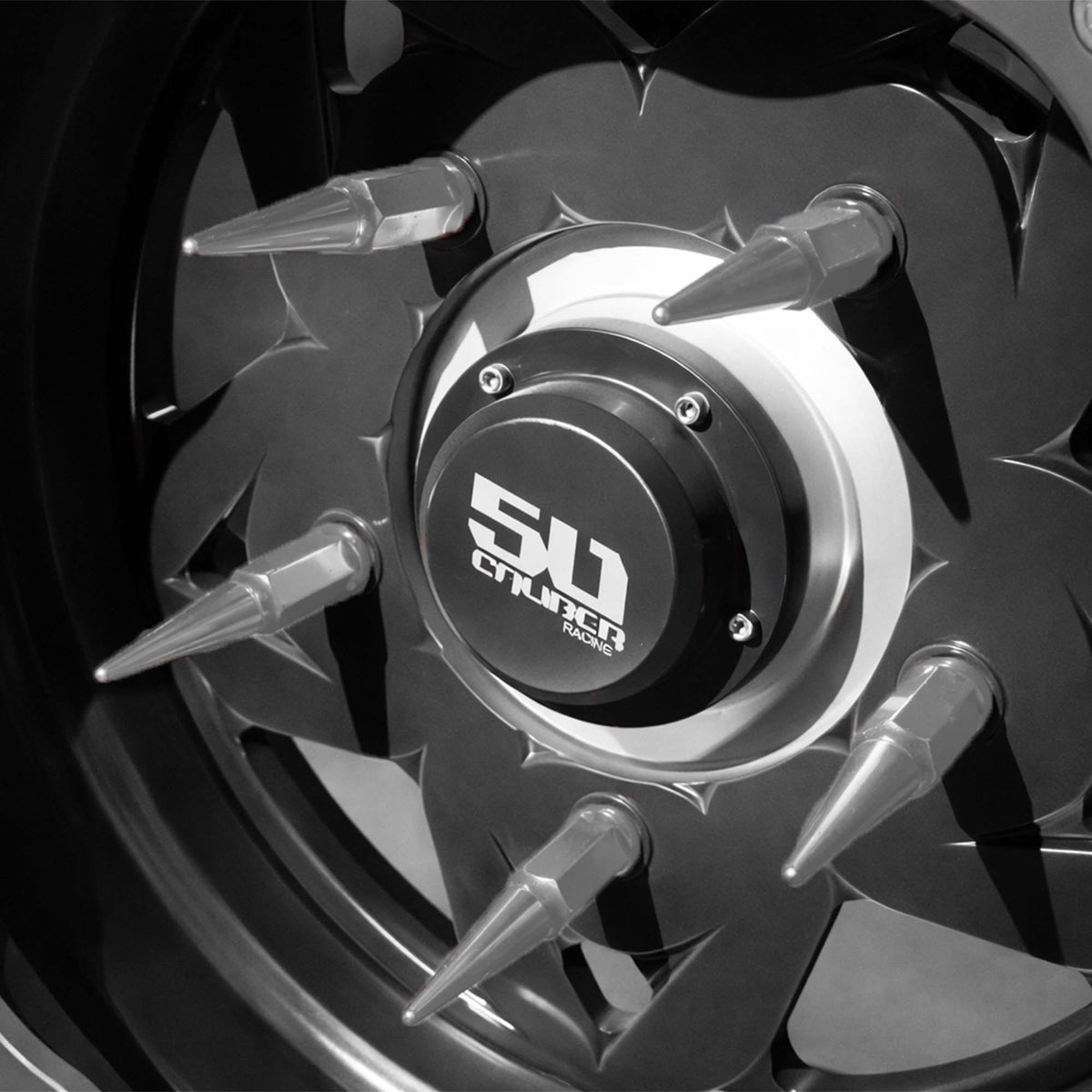 50 Caliber Racing 12x1.25mm Extended Spike Lug Nuts - 60 Degree Taper Seat