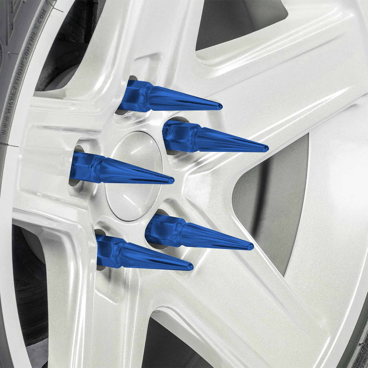 50 Caliber Racing 1/2 Inch Extended Spike Lug Nuts - 60 Degree Taper Seat