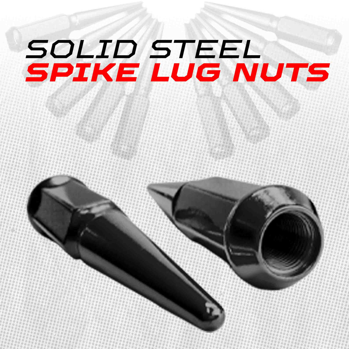 50 Caliber Racing 12x1.25mm Extended Spike Lug Nuts - 60 Degree Taper Seat