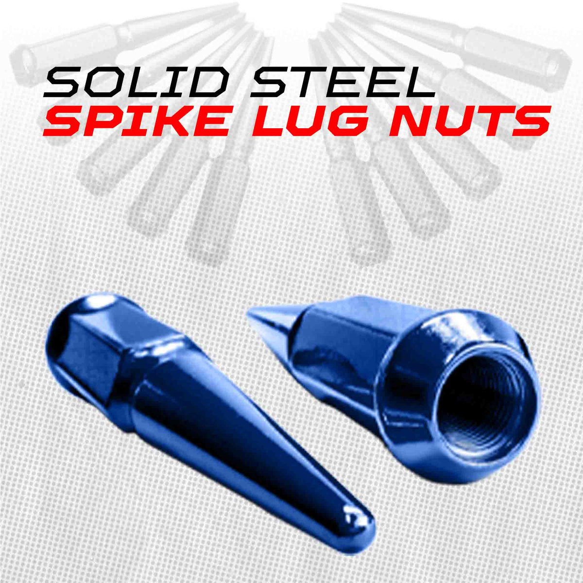 50 Caliber Racing 10x1.25mm Extended Spike Lug Nuts - 60 Degree Taper Seat