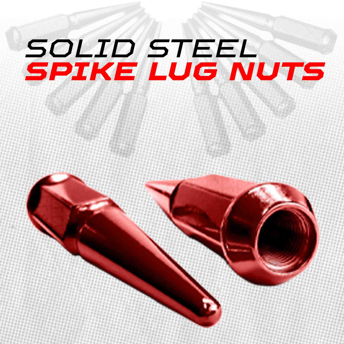 50 Caliber Racing 12x1.5mm Extended Spike Lug Nuts - 60 Degree Taper Seat
