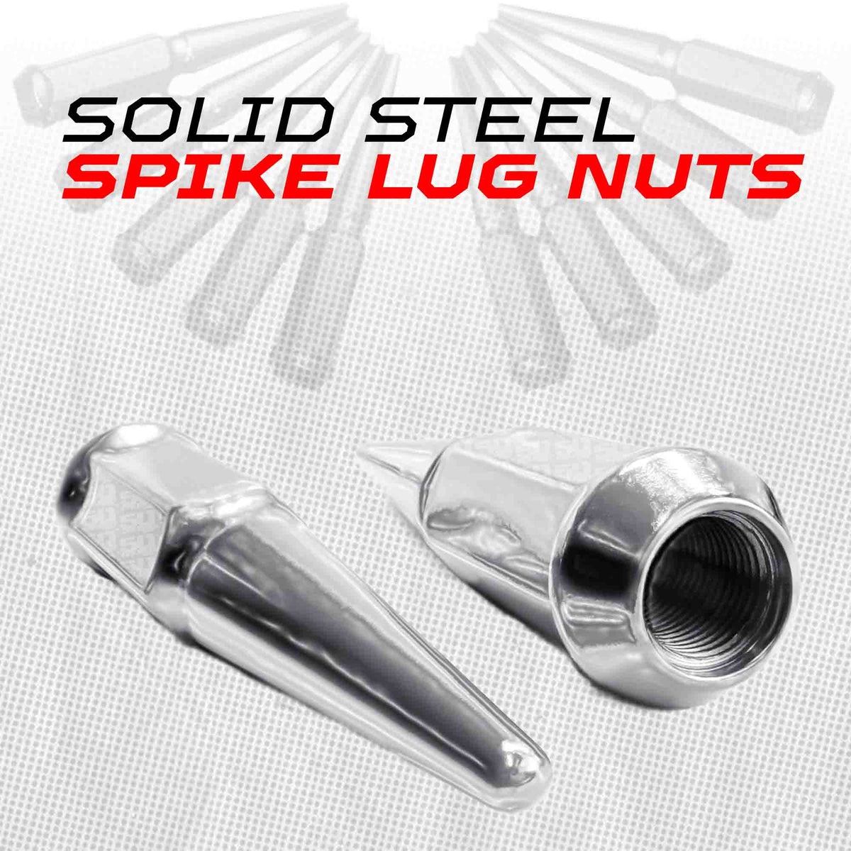 50 Caliber Racing 12x1.25mm Extended Spike Lug Nuts - 60 Degree Taper Seat
