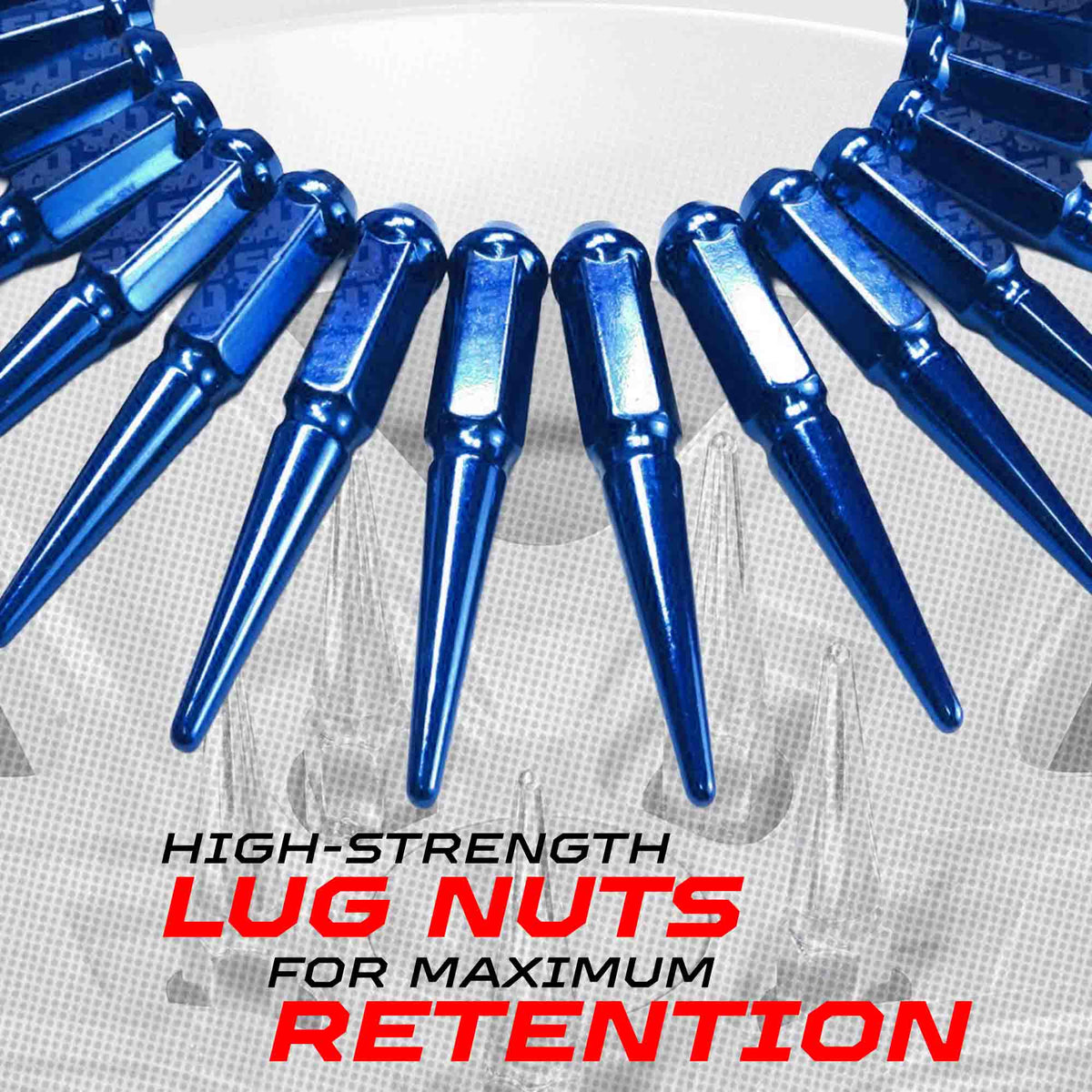 50 Caliber Racing 10x1.25mm Extended Spike Lug Nuts - 60 Degree Taper Seat