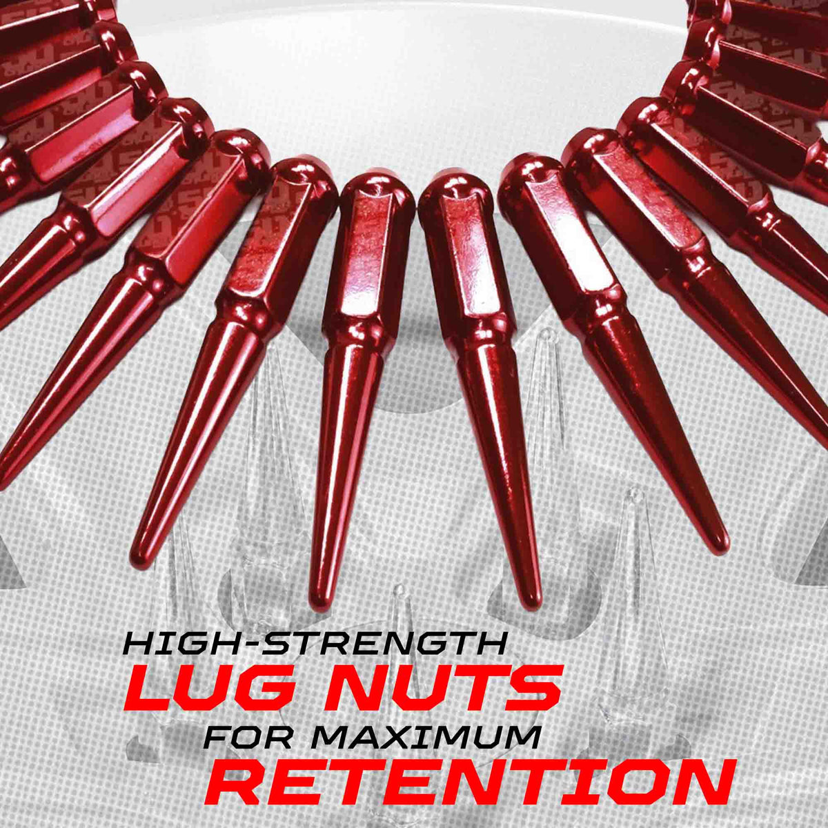 50 Caliber Racing 14x1.5mm Extended Spike Lug Nuts - 60 Degree Taper Seat