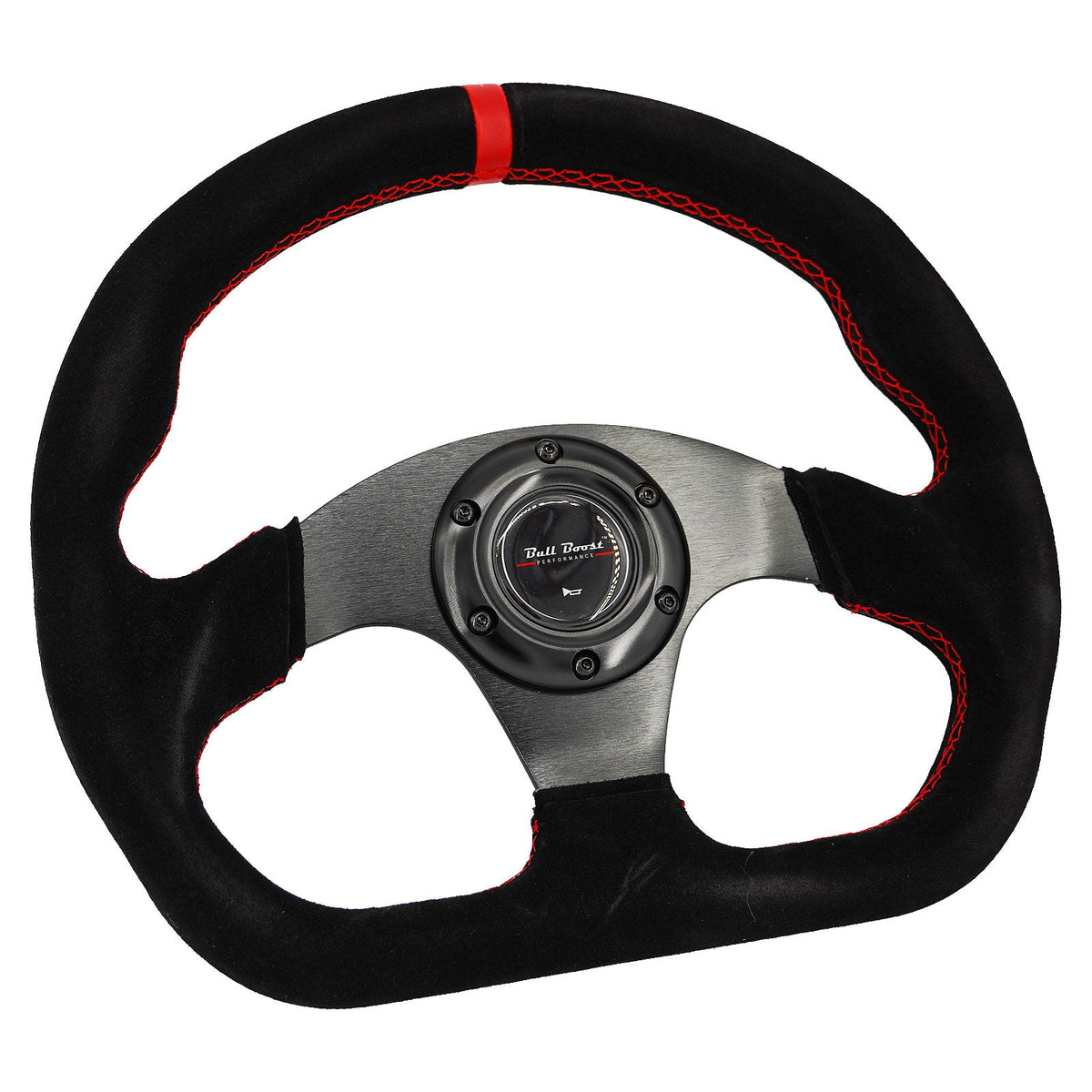 Bull Boost Universal Lightweight Flat Racing Billet 6-Bolt Steering Wheel