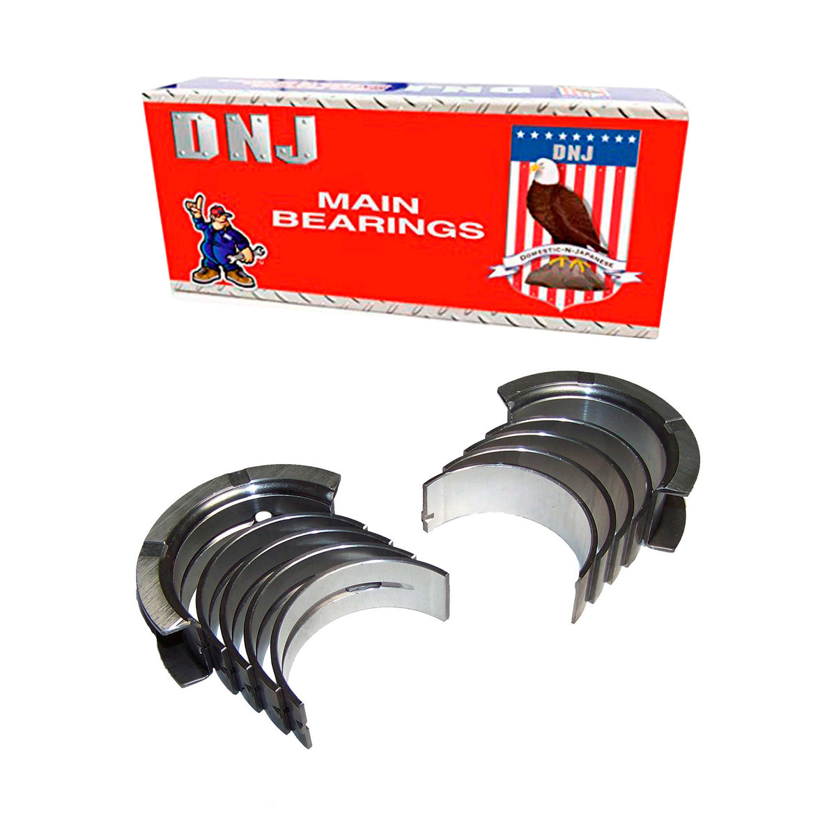 DNJ Crankshaft Main Bearing Set 1994-2002 Dodge, Jeep 2.5L (Oversizes Available)
