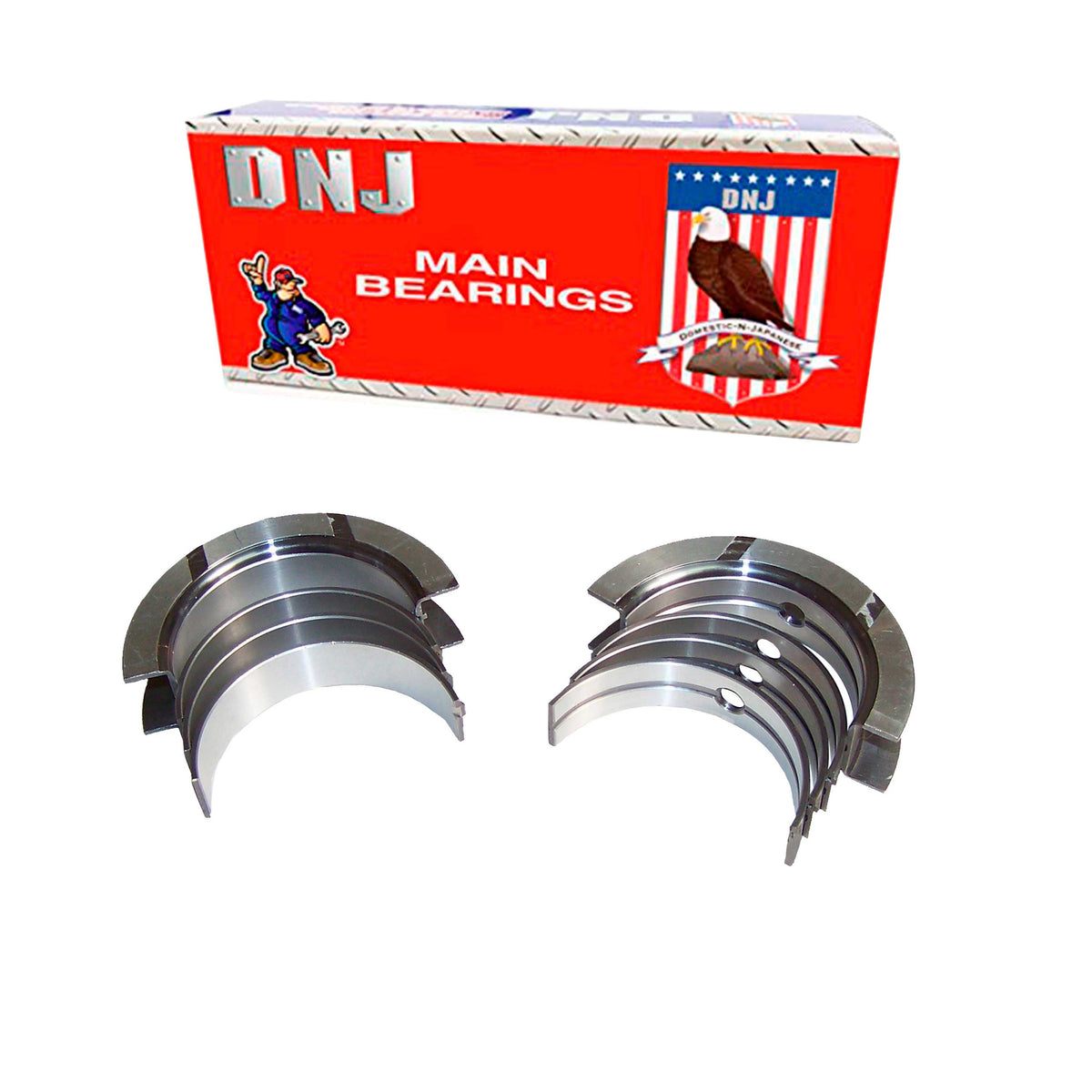 DNJ Crankshaft Main Bearing Set 1990-2011 Chrysler, Dodge, Eagle, Jeep, Plymouth, Volkswagen 3.3L-3.8L (Oversizes Available)