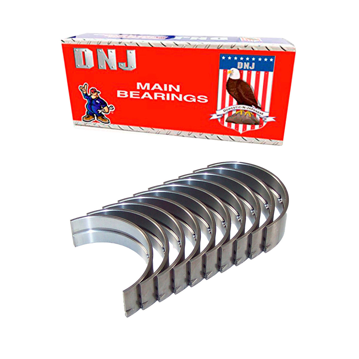 DNJ Crankshaft Main Bearing Set 1986-2005 Acura, Honda, Isuzu 1.6L-2.3L (Oversizes Available)